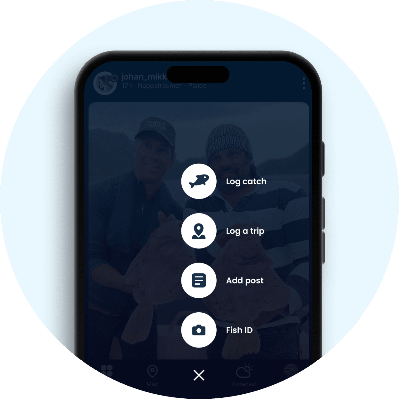 Upload a photo in the Fishbrain app to identify a fish