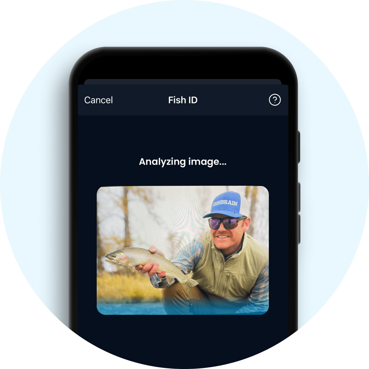 Fishbrain app starts analyzing the image