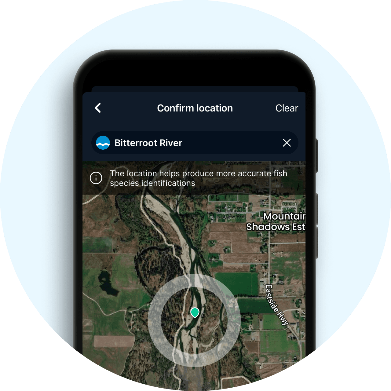 Select the water you caught the fish in