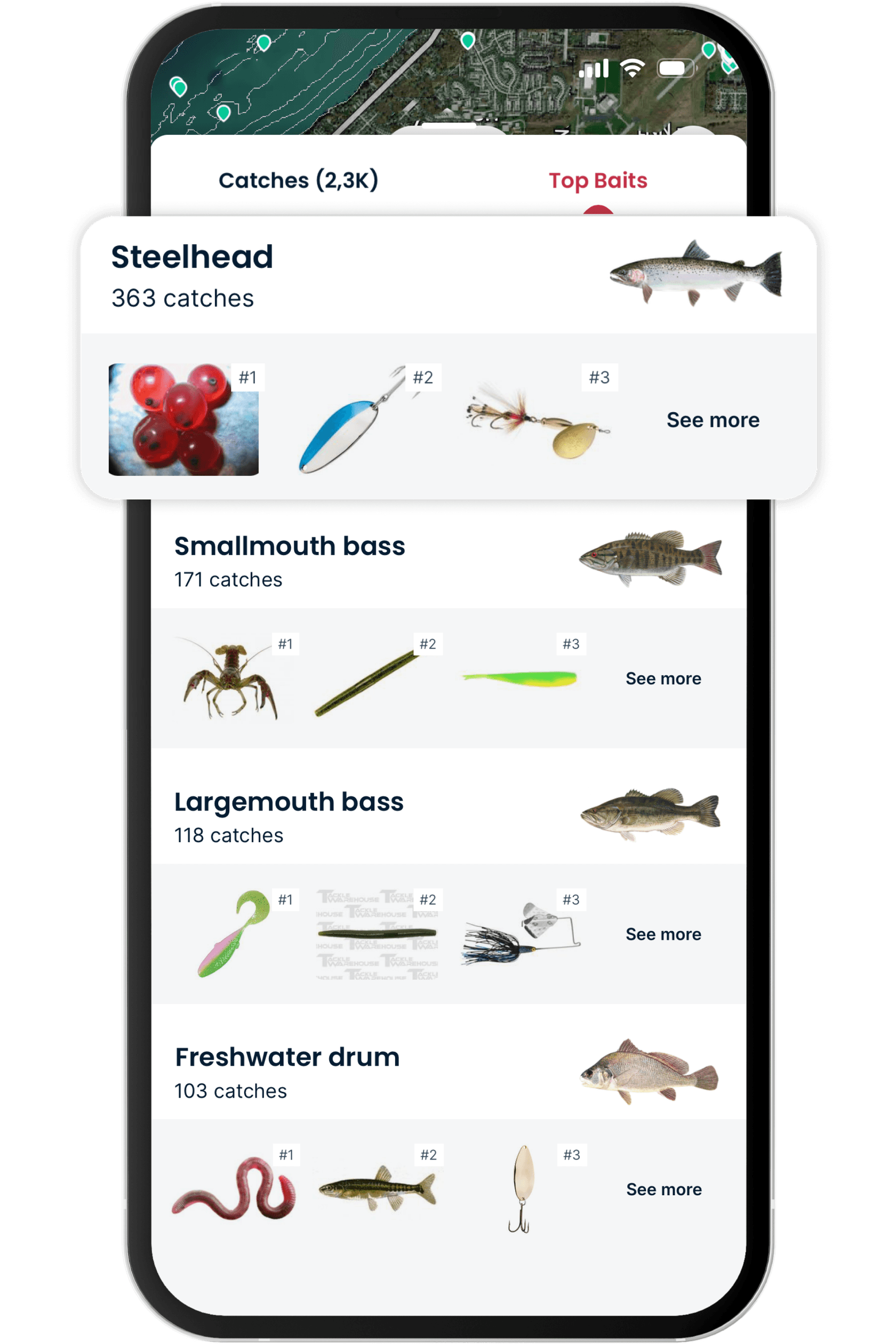 Baits recommendation - App feature preview