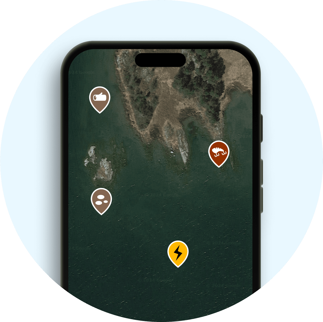 Instant overviews of each fishing water in the Fishbrain app