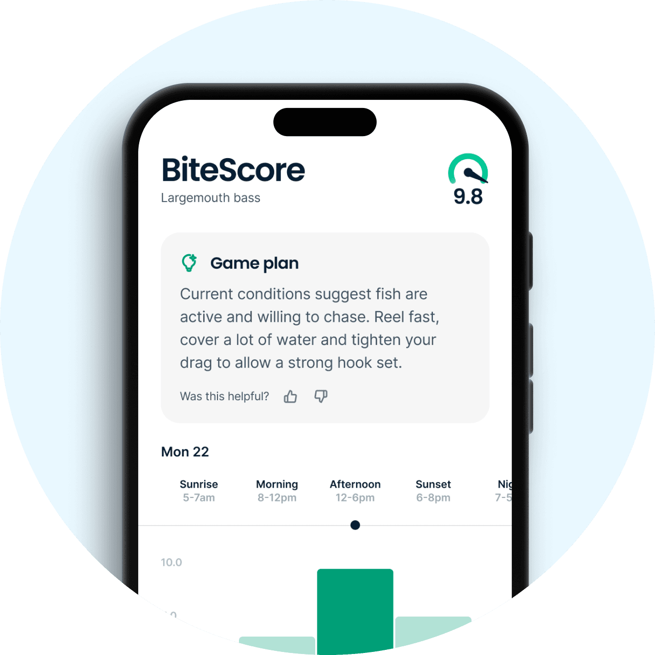 BiteScore on a 1-10 scale in the Fishbrain app