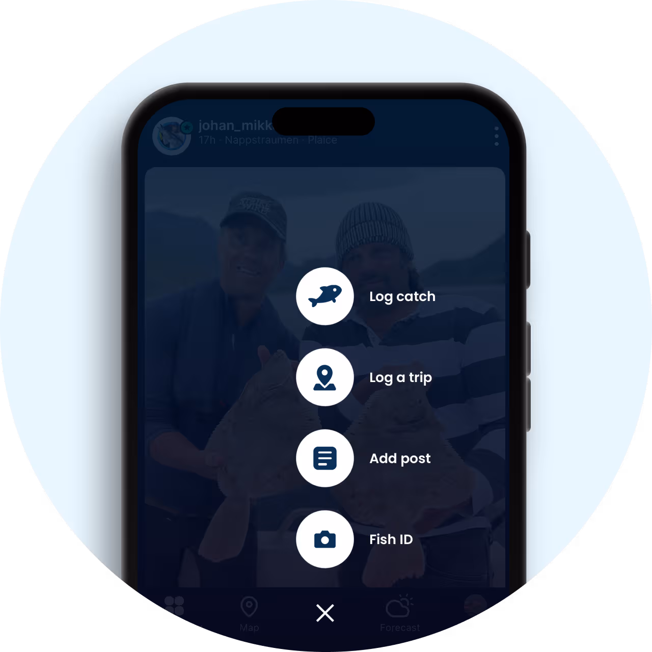 Upload a photo in the Fishbrain app to identify a fish