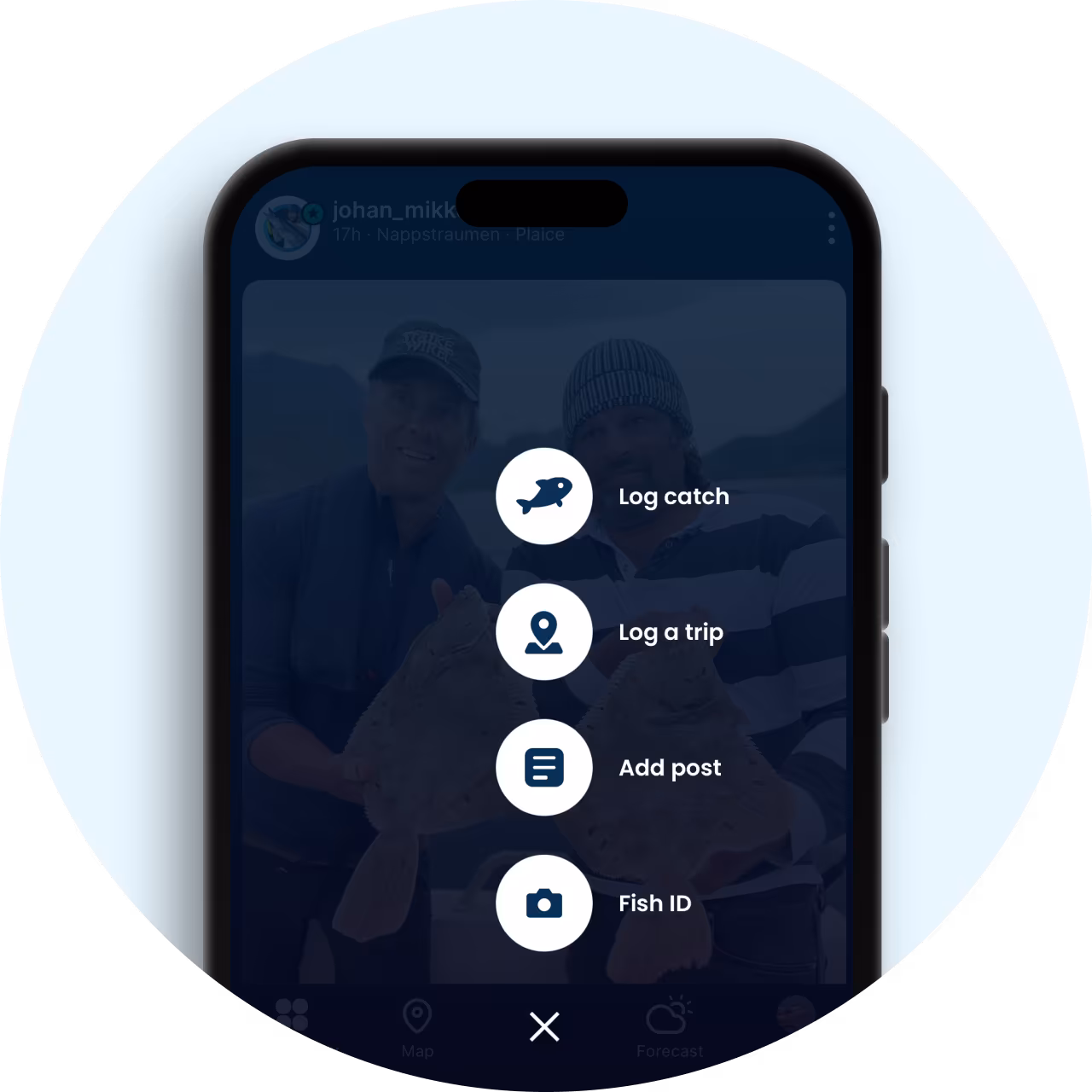 Upload a photo in the Fishbrain app to identify a fish