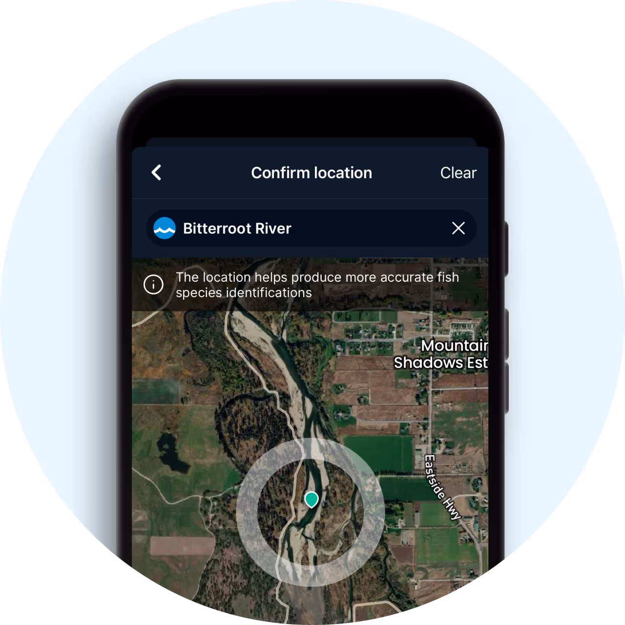 Select the water you caught the fish in
