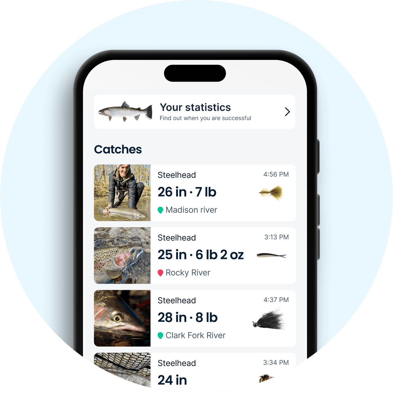 Your personal fishing logbook with the Fishbrain app